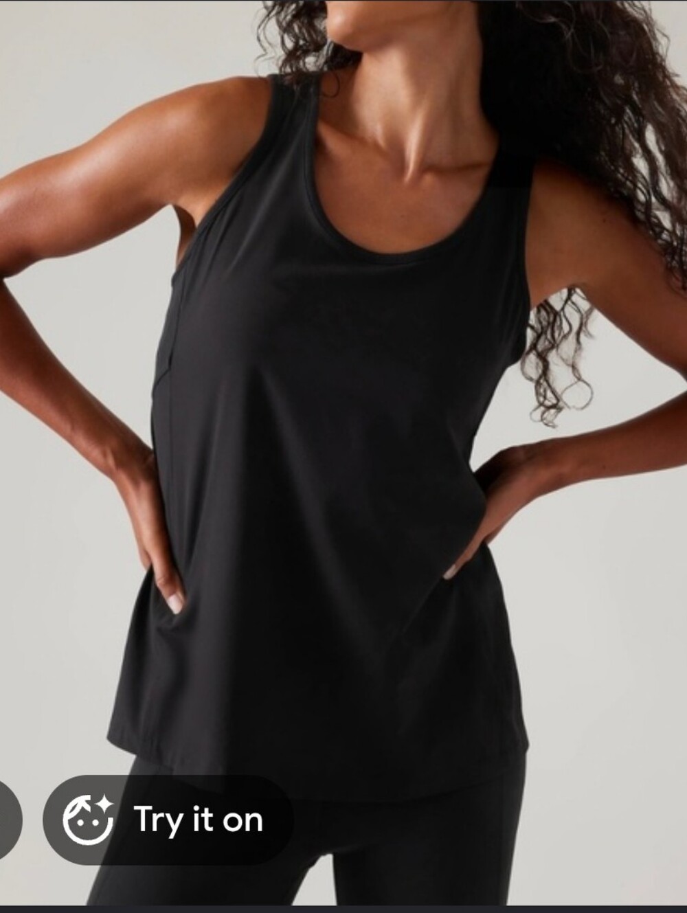 Athleta Black Scoop-Neck Performance Tank